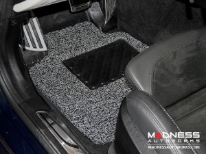 Alfa Romeo Giulia Floor Mats - All Weather - Soft Touch PVC Loop - Front + Rear - Grey/ Black - RWD Alfa Romeo Giulia Floor Mats - All Weather - Soft Touch PVC Loop - Front + Rear - Grey/ Black - RWD